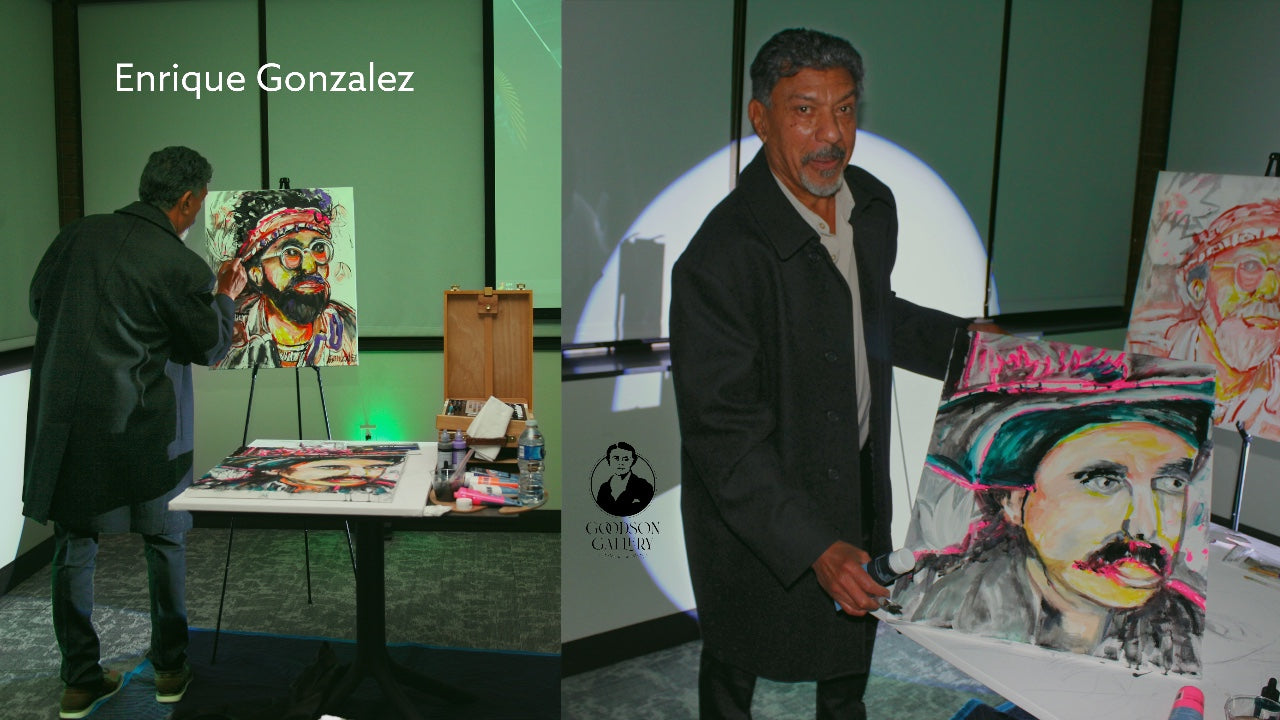 Enrique Gonzalez live painter at the Texas Cannabis Gala